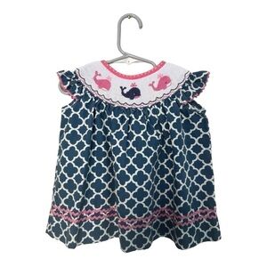 Stellybelly Smocked Whale Girls Dress